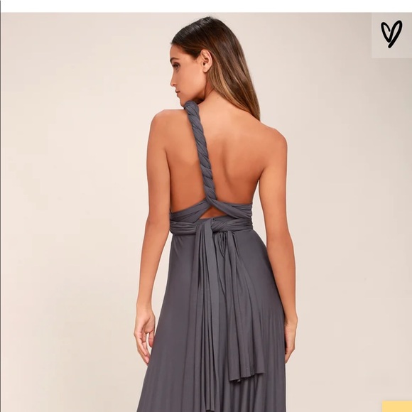 Lulu’s Dark Grey Maxi Bridesmaid multiple styles! - Picture 2 of 5